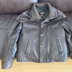 Danier brown leather jacket men XS